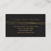 Chique Zwart Goud Elegant Abstract Visitekaartje (Achterkant)