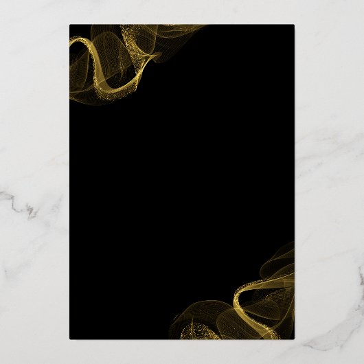 Chique Zwart & Goud Elegant Folie Uitnodiging (Achterkant)