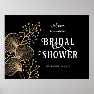 Chique Zwart & Goud Elegant Script Vrijgezellenfee Poster