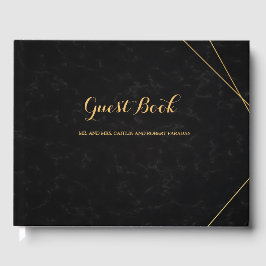 Chique Zwart & Goud Geometrisch lijst gast Gastenboek