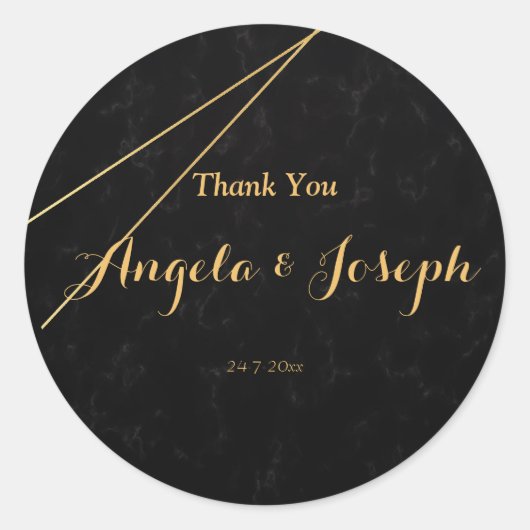 Chique Zwart & Goud Geometrisch lijst sticker (Voorkant)