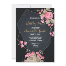 Chique Zwart & Goud Geometrisch lijst Verjaardagsf