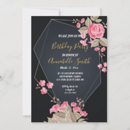 Chique Zwart & Goud Geometrisch lijst Verjaardagsf Kaart