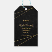 Chique Zwart & Goud Geometrisch lijst Vrijgezellen Cadeaulabel (Voorkant)
