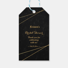 Chique Zwart & Goud Geometrisch lijst Vrijgezellen Cadeaulabel