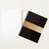 Chique Zwart Goud Glitter 2024 Wekelijks Maandelij Planner (Display)