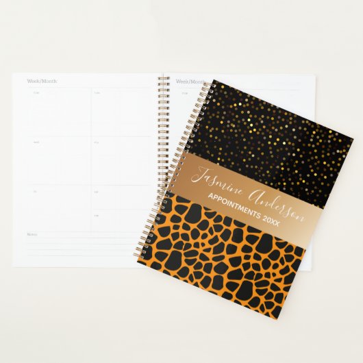 Chique Zwart Goud Glitter 2024 Wekelijks Maandelij Planner (Display)