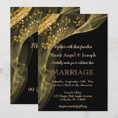 Chique Zwart & Goud Glitter & Smokey Swirl Kaart (Voorkant / Achterkant)