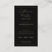 Chique zwart goud makelaar foto onroerend goed visitekaartje (Achterkant)