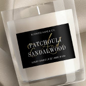 Chique Zwart & Goud Moderne Kaarsenpot Productlabe Voedselcontainer Etiket