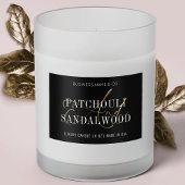 Chique Zwart & Goud Moderne Kaarsenpot Productlabe Voedselcontainer Etiket