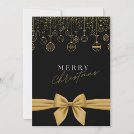 Chique Zwart & Goud "Prettig Kerstfeest" Kaart