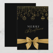 Chique Zwart & Goud "Prettig Kerstfeest" Kaart (Voorkant / Achterkant)