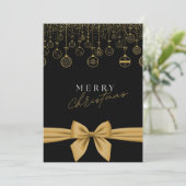 Chique Zwart & Goud "Prettig Kerstfeest" Kaart (Staand voorkant)