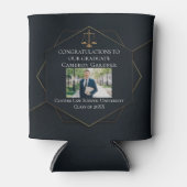 Chique Zwart Goud Recht School Foto Afstudeerfeest Blikjeskoeler (Voorkant)