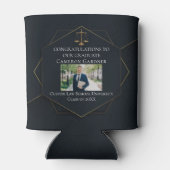 Chique Zwart Goud Recht School Foto Afstudeerfeest Blikjeskoeler (Achterkant)