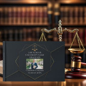 Chique Zwart Goud Recht School Foto Afstudeerfeest Gastenboek