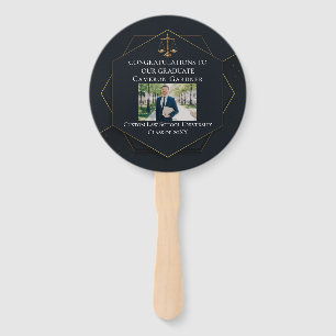 Chique Zwart Goud Recht School Foto Afstudeerfeest Handwaaier