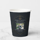 Chique Zwart Goud Recht School Foto Afstudeerfeest Papieren Bekers (Achterkant)