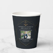 Chique Zwart Goud Recht School Foto Afstudeerfeest Papieren Bekers (Voorkant)
