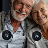 Chique Zwart Goud Recht School Foto Afstudeerfeest Ronde Button 5,7 Cm