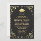 Chique zwart gouden folie Afstuderen Kaart (Voorkant)