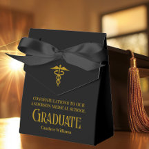 Chique zwart gouden medische school afstudeerfeest