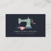 CHIQUE ZWART GROEN SINAASAPPEL ROZE NAAIMACHINE TA VISITEKAARTJE (Voorkant)