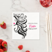 Chique zwart haar stylist afstuderen Party retro Servet (Insitu)