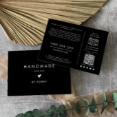 Chique Zwart Handgemaakt met Liefde Dank U Bestell Informatiekaartje