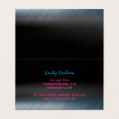 Chique zwart heet roze blauw druppels visitekaartje (Binnenkant ongevouwen)