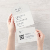 Chique Zwart & Ivoor Monogram Initialen All In One Uitnodiging (Afscheurbaar)