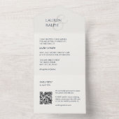 Chique Zwart & Ivoor Monogram Initialen All In One Uitnodiging (Binnen)