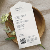 Chique Zwart & Ivoor Monogram Initialen All In One Uitnodiging