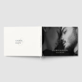 Chique zwart & ivoor paar Monogram Gastenboek (Volledig)