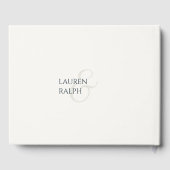 Chique zwart & ivoor paar Monogram Gastenboek (Achterkant)