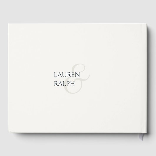 Chique zwart & ivoor paar Monogram Gastenboek (Achterkant)