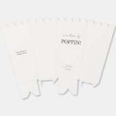 Chique zwart & ivoor paar monogram popcorn bedankdoosjes (Ongevouwen)