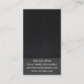Chique zwart leer met vet tekst visitekaartje (Achterkant)