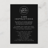 Chique Zwart Logo Product Care Instructies Informatiekaartje (Voorkant)