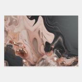 chique zwart marmeren textuur inpakpapier vel (Voorkant 3)