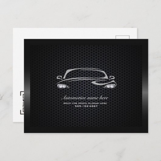 Chique zwart minimalistisch modern auto visitekaar briefkaart