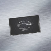 Chique zwart minimalistisch modern auto visitekaar magnetisch visitekaartje (Voorbeeld)