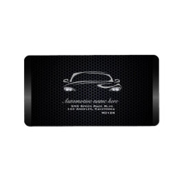 Chique zwart minimalistische moderne auto business etiket