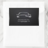Chique zwart minimalistische moderne autohandel rechthoekige sticker (Tas)