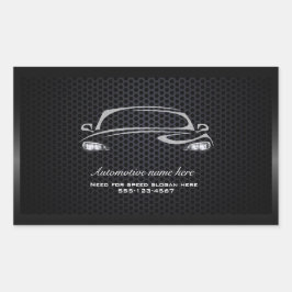 Chique zwart minimalistische moderne autohandel rechthoekige sticker