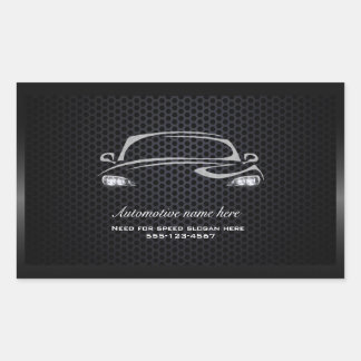 Chique zwart minimalistische moderne autohandel rechthoekige sticker