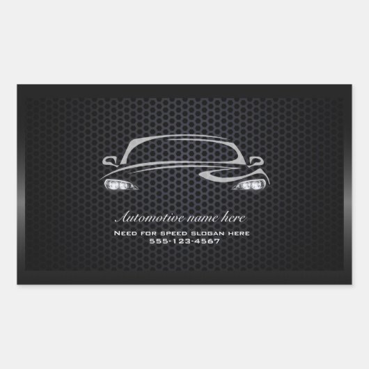 Chique zwart minimalistische moderne autohandel rechthoekige sticker (Voorkant)