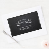 Chique zwart minimalistische moderne autohandel rechthoekige sticker (Envelop)