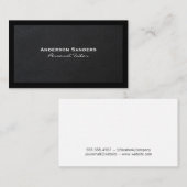 Chique Zwart Modern | Lux Executive-leder Visitekaartje (Voorkant / Achterkant)